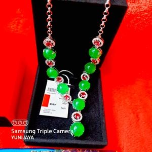 Jade grade AAA+ necklace set from Hong kong